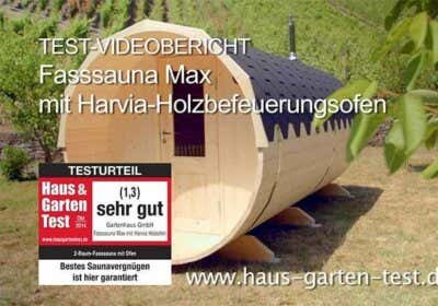 Fass-Sauna im Test:  SEHR GUT für Modell Max von der Gartenhaus GmbH